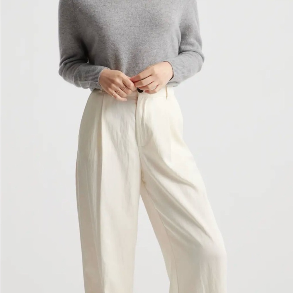 Quince Women's Heather Gray Crew Neck Sweater - Picture 4 of 8